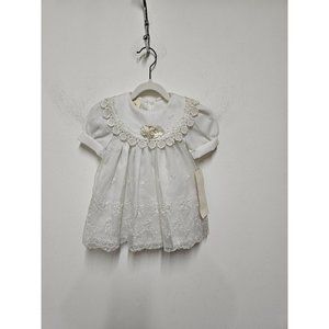 Popaye's Baby Dress with Lace and Embroidery Small Made in USA